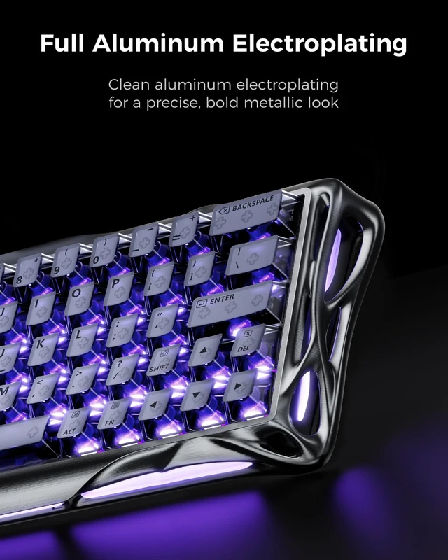 Alt view image 3 of 7 - Mercury V60 Pro 60% HE Magnetic Keyboard (Gunmetal Smoke)