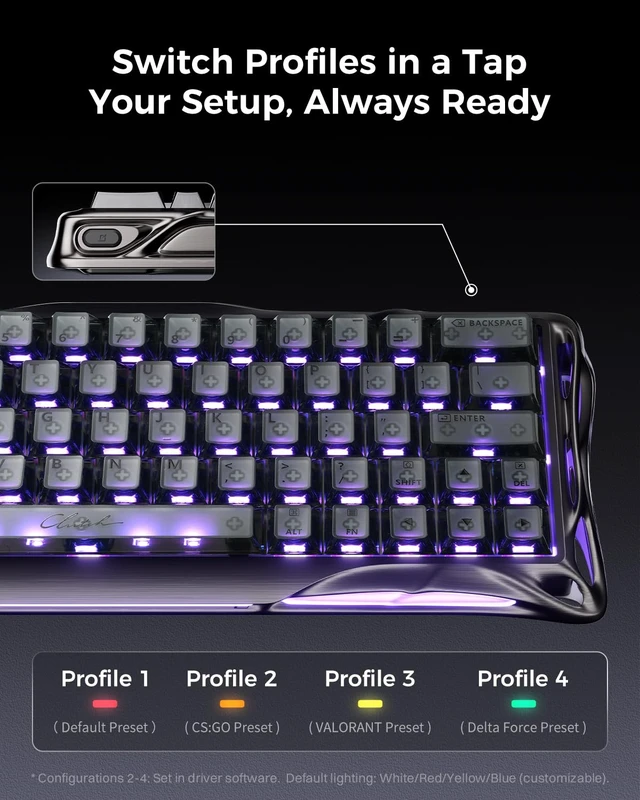 Alt view image 7 of 7 - Mercury V60 Pro 60% HE Magnetic Keyboard (Gunmetal Smoke)