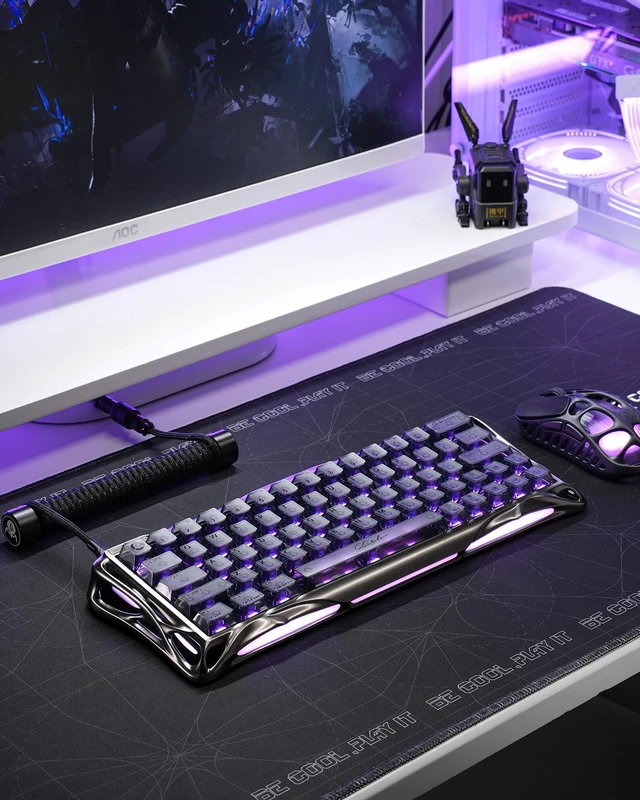 Alt view image 6 of 7 - Mercury V60 Pro 60% HE Magnetic Keyboard (Gunmetal Smoke)
