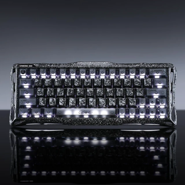 Alt view image 7 of 7 - Mercury V60 Pro 60% HE Magnetic Keyboard (Cyber Frost Black)