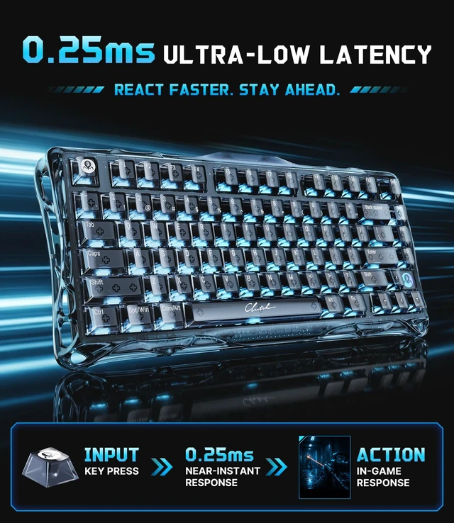 Alt view image 5 of 7 - Mercury V75 Hall Effect Gaming Keyboard (Onyx Crystal, RT 0.01mm)
