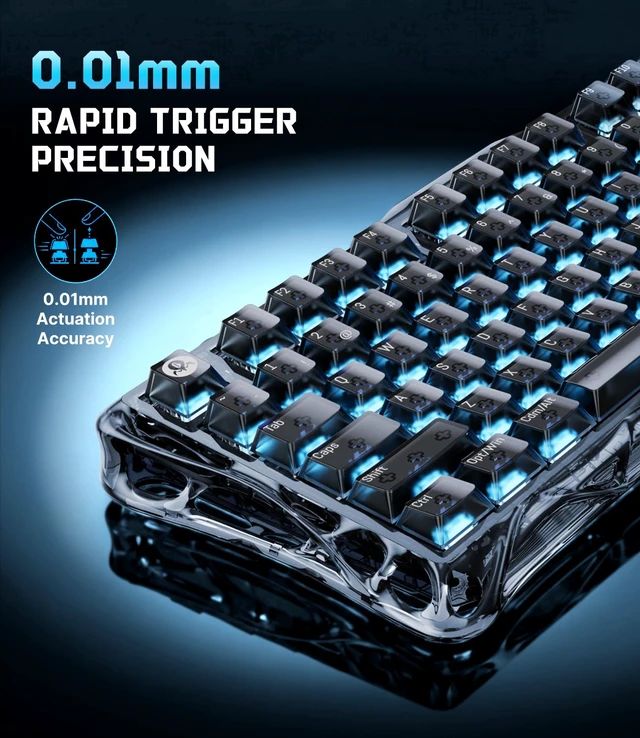 Alt view image 7 of 7 - Mercury V75 Hall Effect Gaming Keyboard (Onyx Crystal, RT 0.01mm)