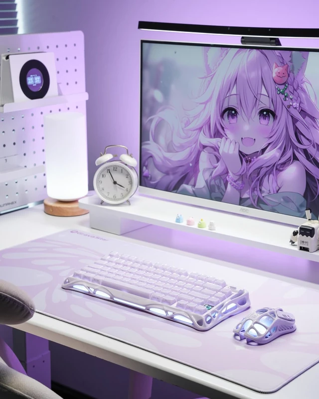 Alt view image 3 of 6 - Large Gaming Mouse Pad with Non-Slip Rubber Base,Stitched Edge,Desk mat for Laptop,Computer & PC, Wristing Pad for Gamer,Office & Home, 31.5 * 15.7 inch - Purple