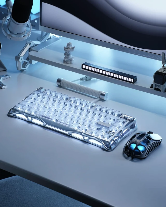 Alt view image 2 of 7 - Mercury V75 Hall Effect Gaming Keyboard, 75%, Silver Frost