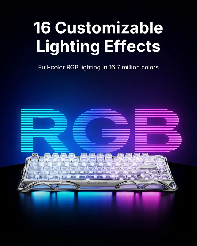 Alt view image 4 of 7 - Mercury V75 Hall Effect Gaming Keyboard, 75%, Silver Frost