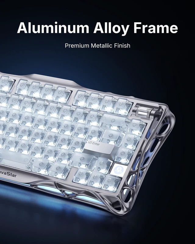 Alt view image 7 of 7 - Mercury V75 Hall Effect Gaming Keyboard, 75%, Silver Frost