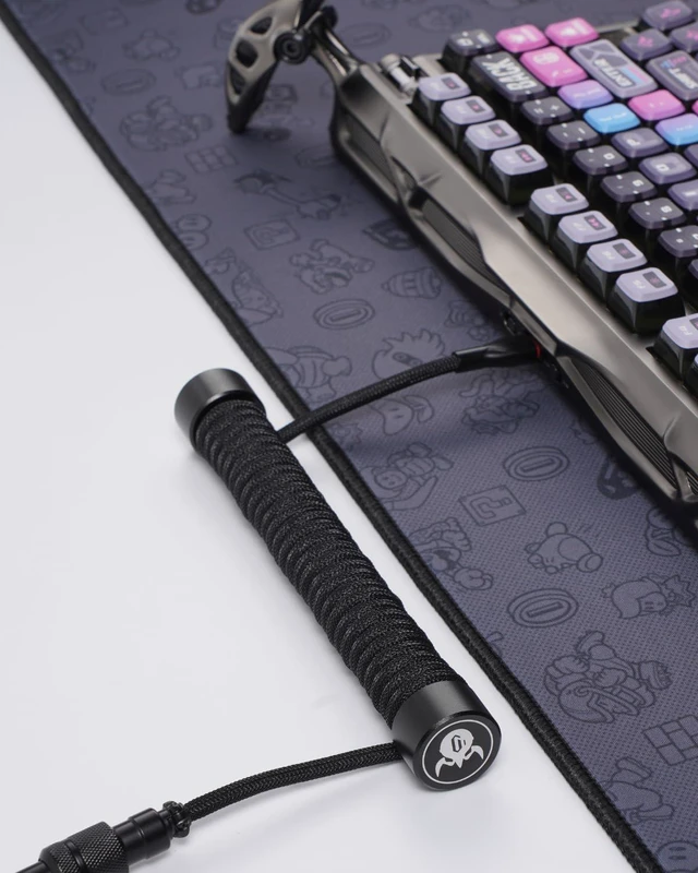 Alt view image 2 of 6 - Coiled Aviator USB Cable, Suitable Mechanical Keyboard - Black