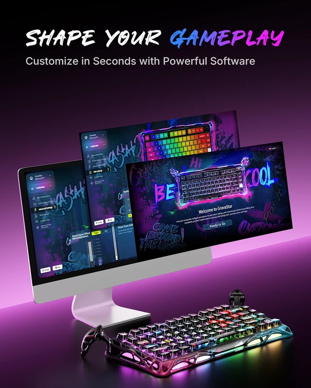 Alt view image 7 of 7 - Mercury V75 Pro Hall Effect Gaming Keyboard, Wired, 0.005 RT