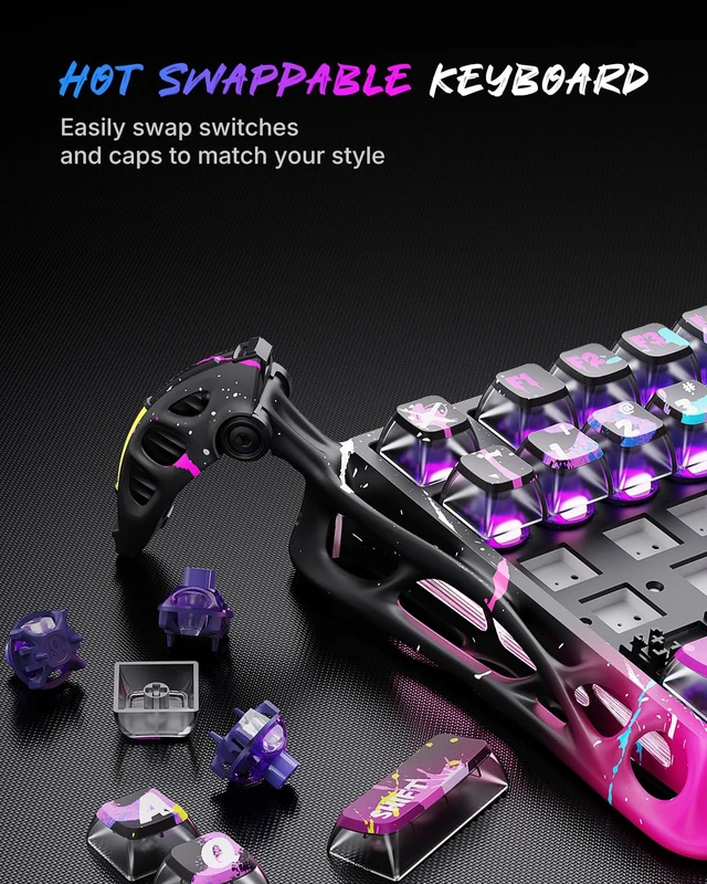 Alt view image 6 of 7 - Mercury V75 Pro Hall Effect Gaming Keyboard, Wired, 0.005 RT