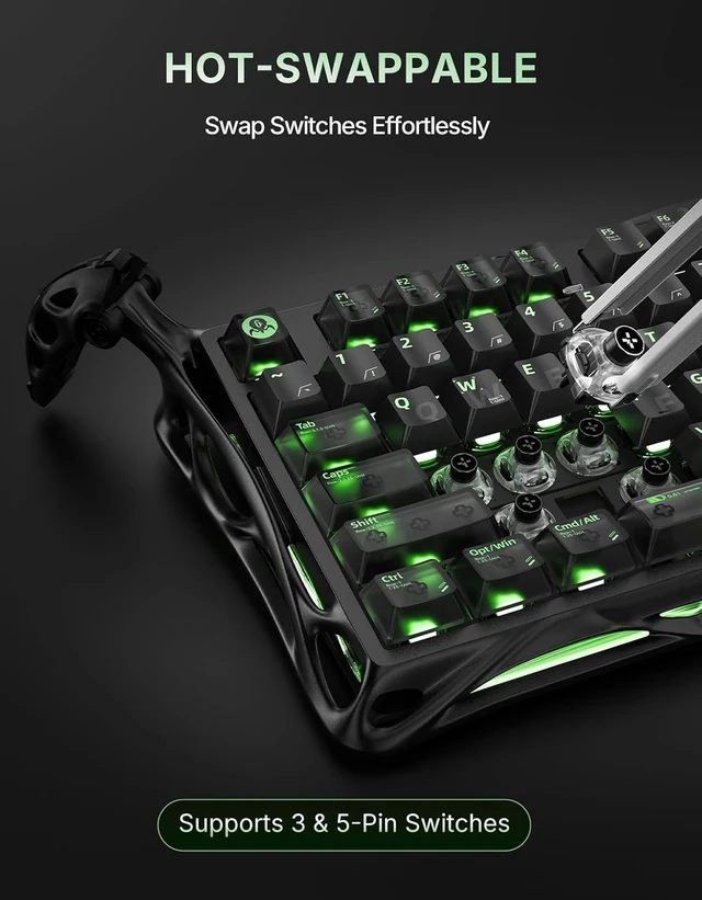 Alt view image 7 of 7 - Mercury K98 Pro 98 Keys Wireless Mechanical Gaming Keyboard