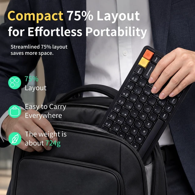 Alt view image 4 of 7 - Air75 V3 Wireless Mechanical Keyboard with Multi-Function Knob