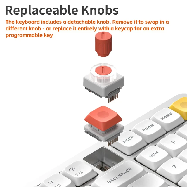Alt view image 6 of 7 - Air100 V3 Wireless Mechanical Keyboard with Multifunctional knob