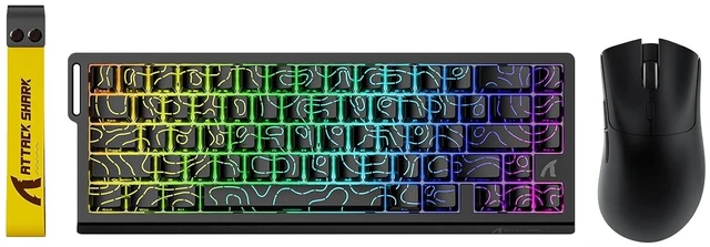 Main image of X68HE 60% Wired RT 8K Keyboard+Wireless R1 Mouse-Black Contour