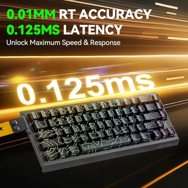 Alt view image 3 of 7 - X68HE 60% Wired RT 8K Keyboard+Wireless R1 Mouse-Black Contour