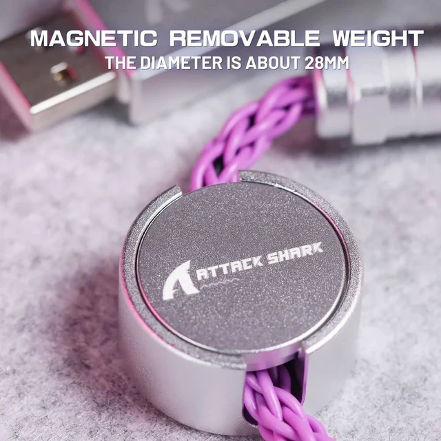 Alt view image 5 of 7 - C07 Custom Braided Aviator Cable with Light Up RGB-Purple