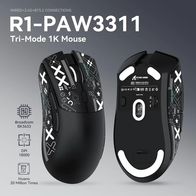 Alt view image 7 of 7 - X68HE 60% Wired RT 8K Keyboard and Wireless R1 Mouse-Moonlight