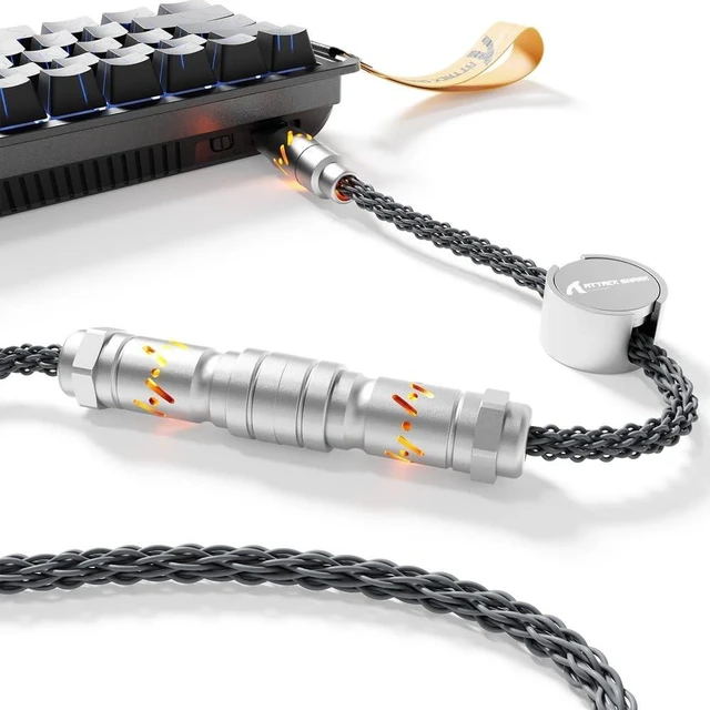 Main image of C07 Custom Braided Aviator Cable with Light Up RGB-Gray