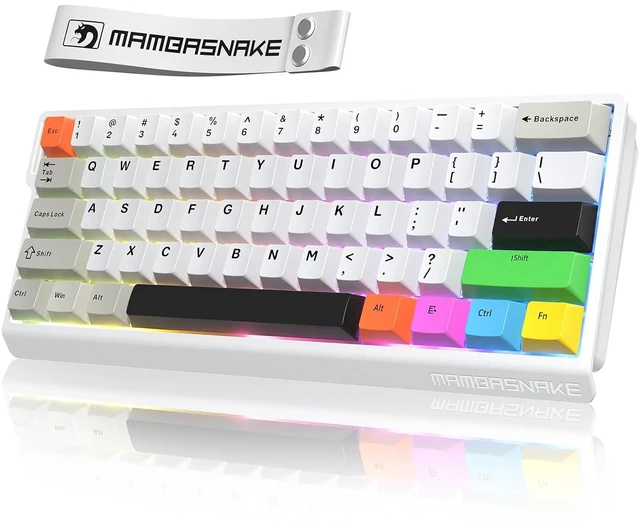 Main image of MAMBASNAKE X60HE Wireless 8K Mechanical Keyboard-White+8Keycap