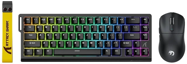 Main image of X68 HE Wired Magnetic Switch RT RGB Gaming Keyboard & M3 Ultra-Lightweight (39g) Triple Mode Wireless Mouse Combo - 8000Hz Polling, PAW3395 Pro Sensor, 0.01mm Precision(Black)
