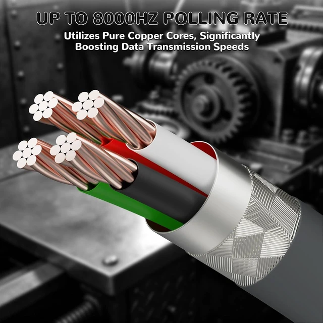 Alt view image 4 of 7 - C08 Custom Coiled USB C to A Cable for 8kHz Magnetic Keyboards,8K Dual Type-C Cable Hub, Magnetic Control RGB Light, High Speed Transmission Gaming Cable for Win/Mac/Gamers(Gray)