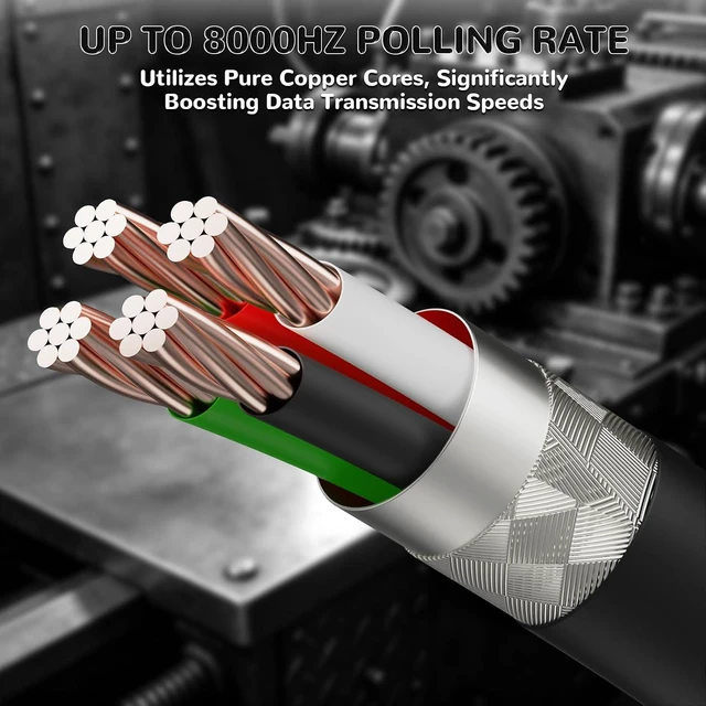 Alt view image 4 of 7 - C08 Custom Coiled USB C to A Cable for 8kHz Magnetic Keyboards,8K Dual Type-C Cable Hub, Magnetic Control RGB Light, High Speed Transmission Gaming Cable for Win/Mac/Gamers(Black)