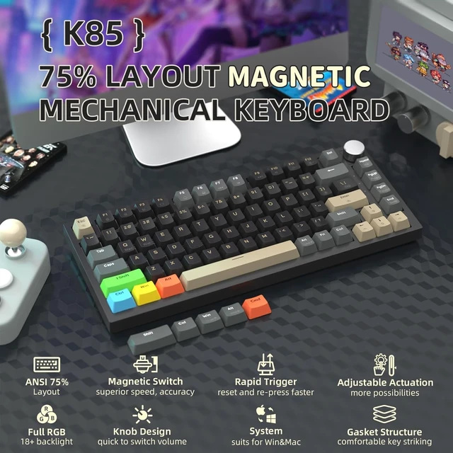 Alt view image 2 of 7 - K85 RT 75% Wired RGB Mechanical Gaming Keyboard Gasket-Black