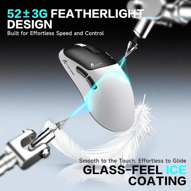 Alt view image 4 of 7 - V2 AIR Wireless 8K Gaming Mouse,52g Lightweight-White Black