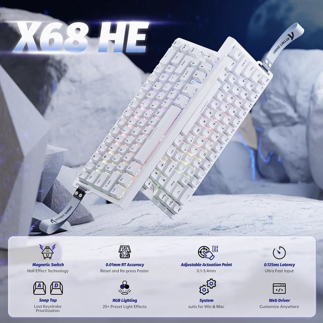 Alt view image 2 of 7 - X68 HE+V2 AIR 8KHz Magnetic Gaming Keyboard & Mouse Combo