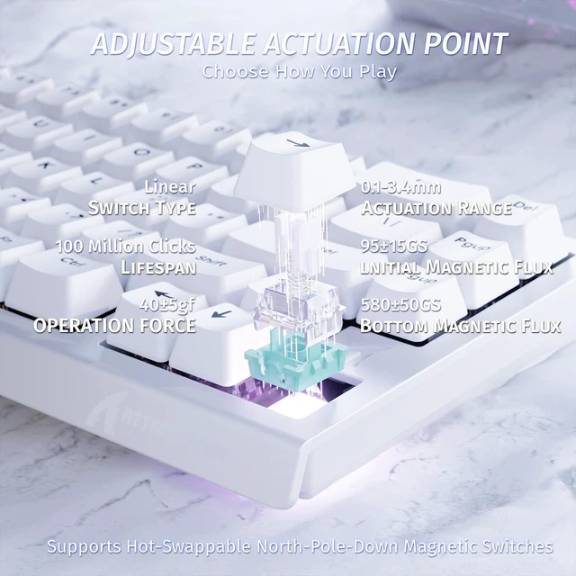 Alt view image 4 of 7 - X68 HE+V2 AIR 8KHz Magnetic Gaming Keyboard & Mouse Combo