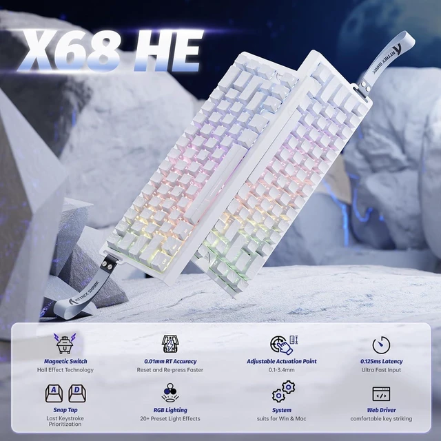 Alt view image 2 of 7 - X68 HE+V2 AIR 8KHz Magnetic Gaming Keyboard & Mouse Combo