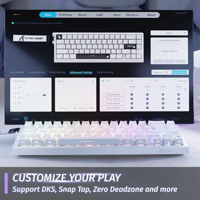 Alt view image 4 of 7 - X68 HE+V2 AIR 8KHz Magnetic Gaming Keyboard & Mouse Combo
