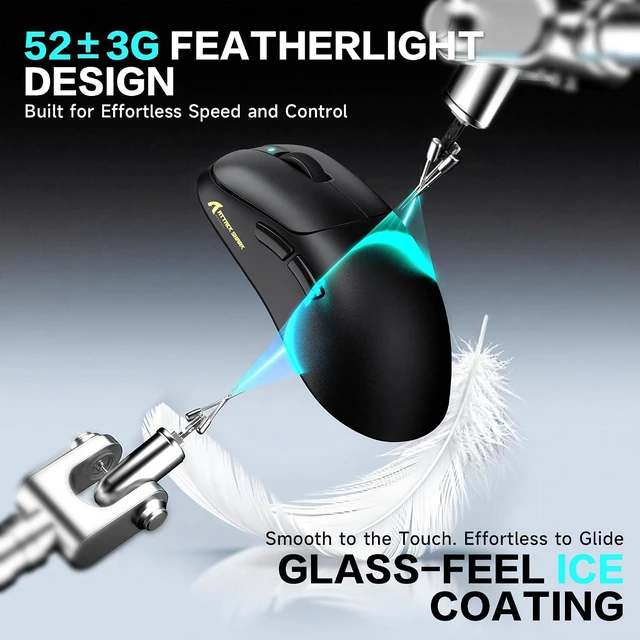 Alt view image 4 of 7 - V2 AIR Wireless 8K Gaming Mouse,52g Lightweight-Black+Tape