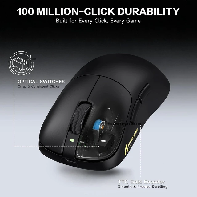 Alt view image 6 of 7 - V2 AIR Wireless 8K Gaming Mouse,52g Lightweight-Black+Tape