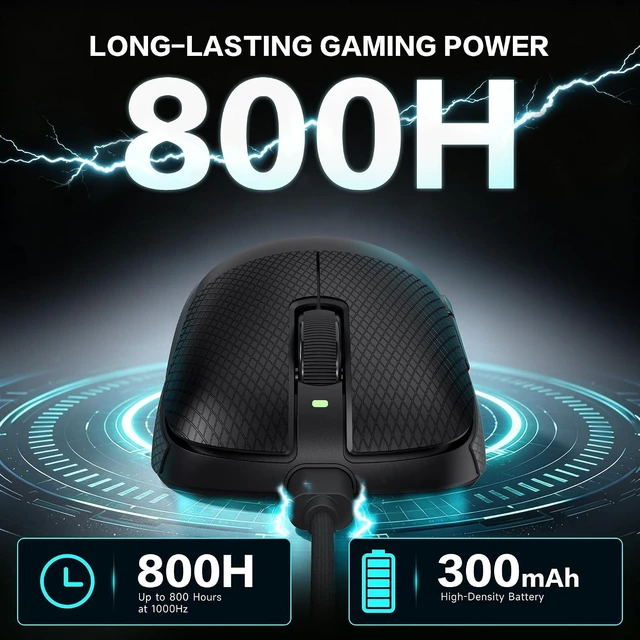 Alt view image 7 of 7 - V2 AIR Wireless 8K Gaming Mouse,52g Lightweight-Black+Tape