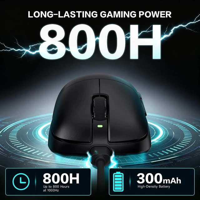 Alt view image 7 of 7 - V2 AIR Wireless 8K Polling Gaming Mouse,52g Lightweight-Black