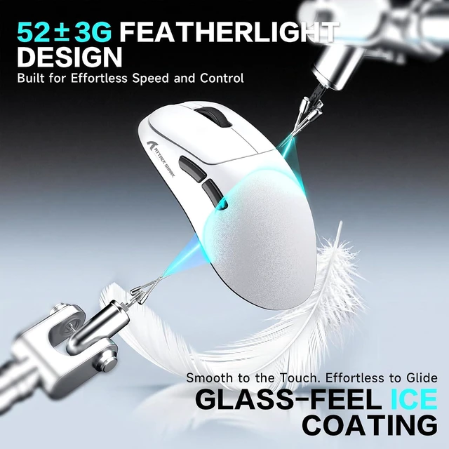Alt view image 4 of 7 - V2 AIR Wireless 8K Gaming Mouse,52g Lightweight-White+Tape