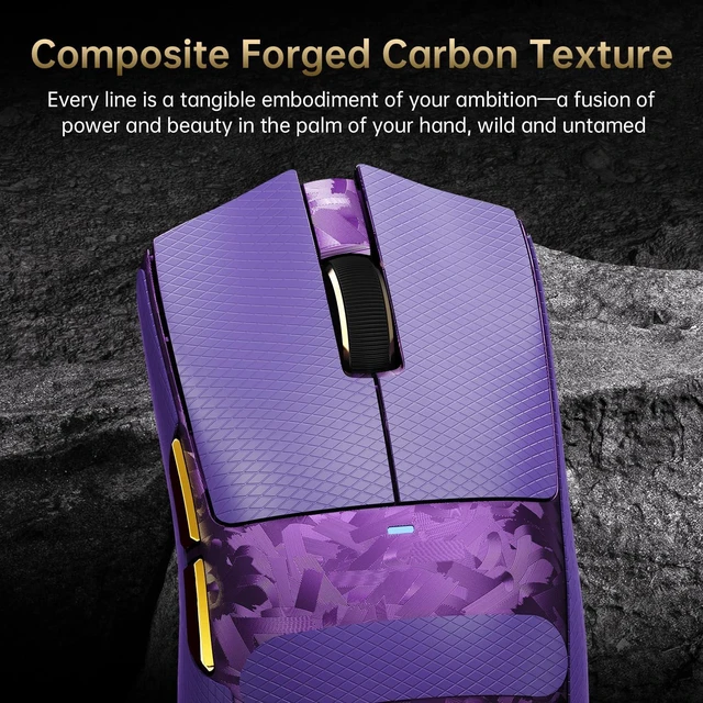 Alt view image 6 of 7 - X11Ultra 8K Carbon Fiber Tri Mode Wireless Gaming Mouse-Purple