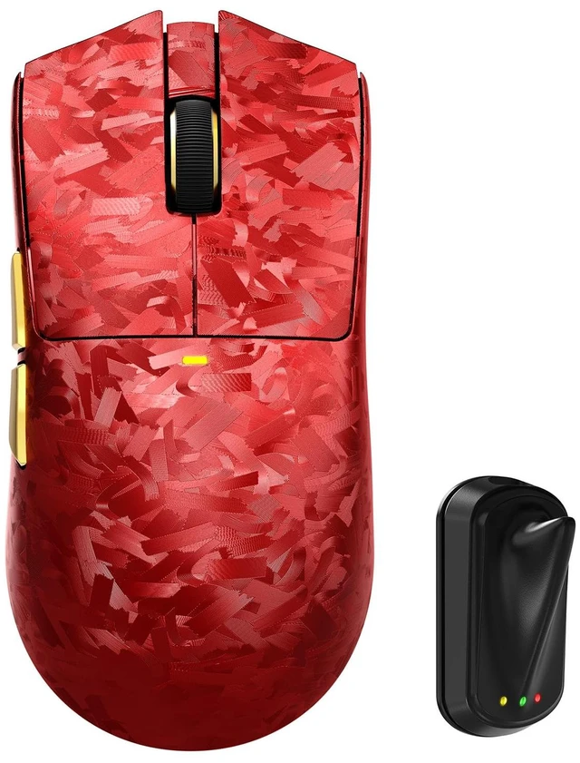 Main image of X11 Ultra 8K Carbon Fiber Tri Mode Wireless Gaming Mouse-Red