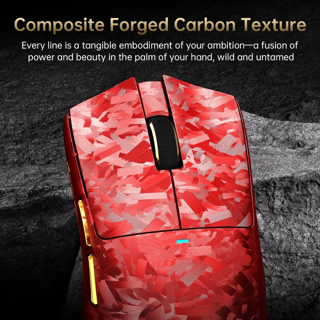 Alt view image 6 of 7 - X11 Ultra 8K Carbon Fiber Tri Mode Wireless Gaming Mouse-Red