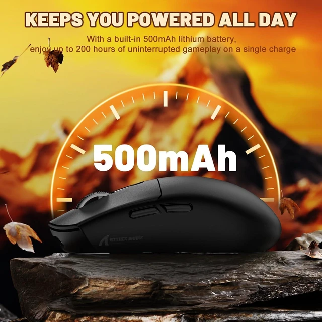 Alt view image 7 of 7 - Attack Shark G3 Ultralight 59g Wireless Gaming Mouse-Black