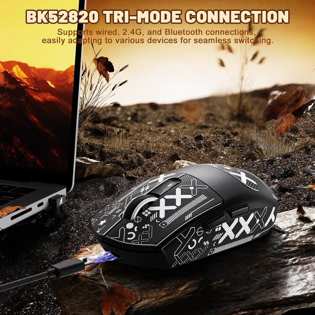 Alt view image 2 of 7 - Attack Shark G3 Ultralight 59g Wireless Gaming Mouse-Black+Tape