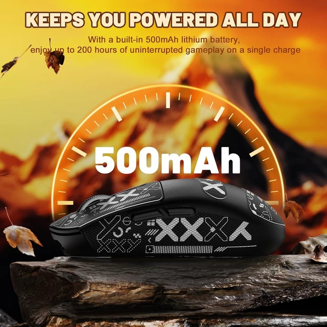Alt view image 7 of 7 - Attack Shark G3 Ultralight 59g Wireless Gaming Mouse-Black+Tape