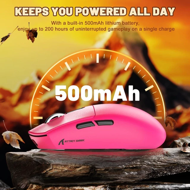 Alt view image 7 of 7 - Attack Shark G3 Ultralight 59g Wireless Gaming Mouse-Red