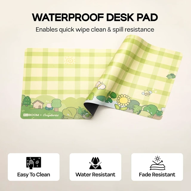 Alt view image 5 of 7 - X Cosydiaries Rainy Froggy Day Desk Mat, Non-Slip, 35.4 x 15.7