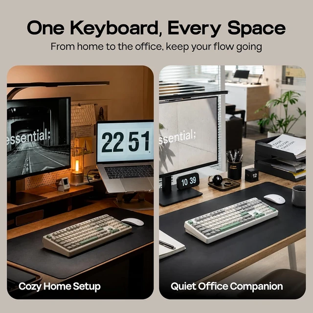 Alt view image 4 of 7 - M108 100% Full Size Silent Office Keyboard with Number Pad