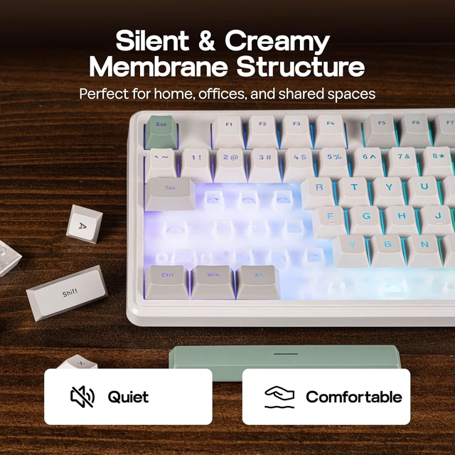 Alt view image 5 of 7 - M108 100% Full Size Silent Office Keyboard with Number Pad