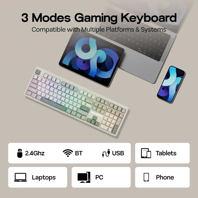 Alt view image 6 of 7 - M108 100% Full Size Silent Office Keyboard with Number Pad
