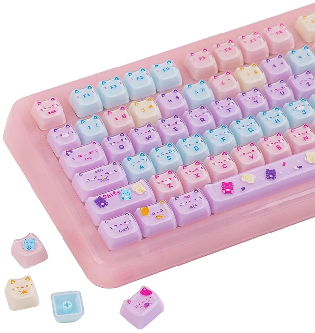 Main image of Cute Cat Keycaps Set, Mao Profile, Cat Shape