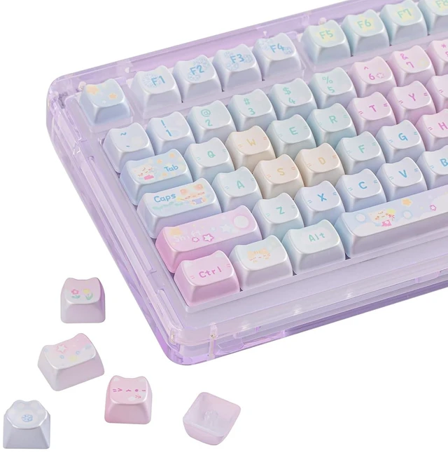 Main image of Cute Cat Keycaps Set, Mao Profile, Cat Shape