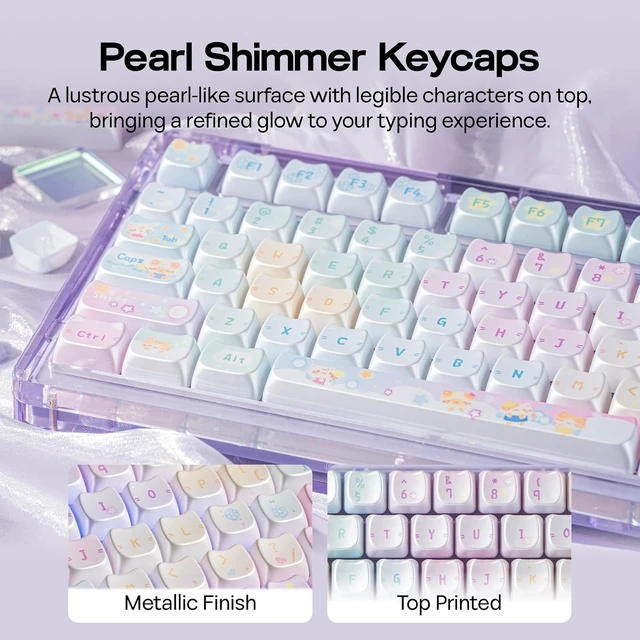 Alt view image 3 of 7 - Cute Cat Keycaps Set, Mao Profile, Cat Shape